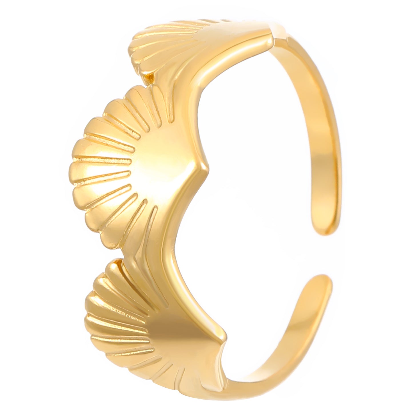 Female Starfish Sea Shell Ginkgo Leaf Ocean Rings