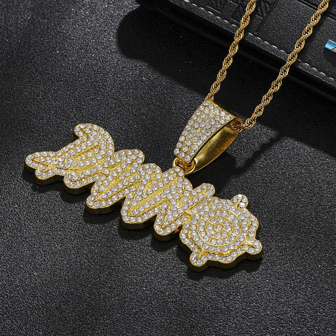 Men's Style Full Diamond Letter For Street Necklaces