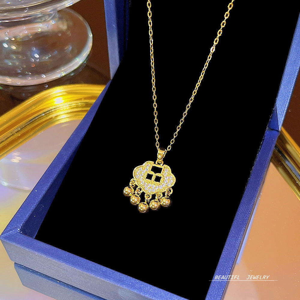 Women's Bow Zircon Clavicle Chain Titanium Steel Necklaces