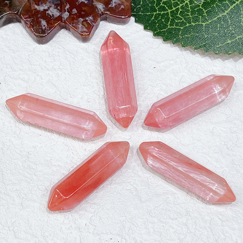 Stone Crystal Bullet Double Pointed Hexagon Prism Pendants