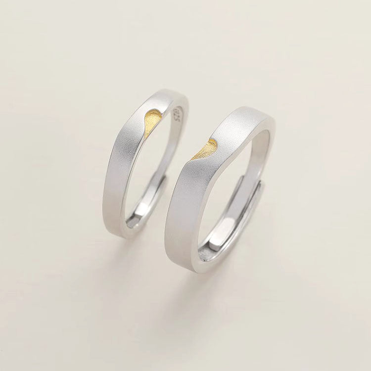 Heart-to-heart Couple Niche Irregular Frosted Love Rings