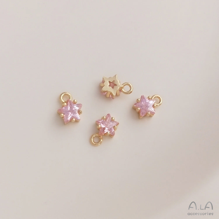 Color Pentagram Zircon Birthstone Lucky Stone Pendants