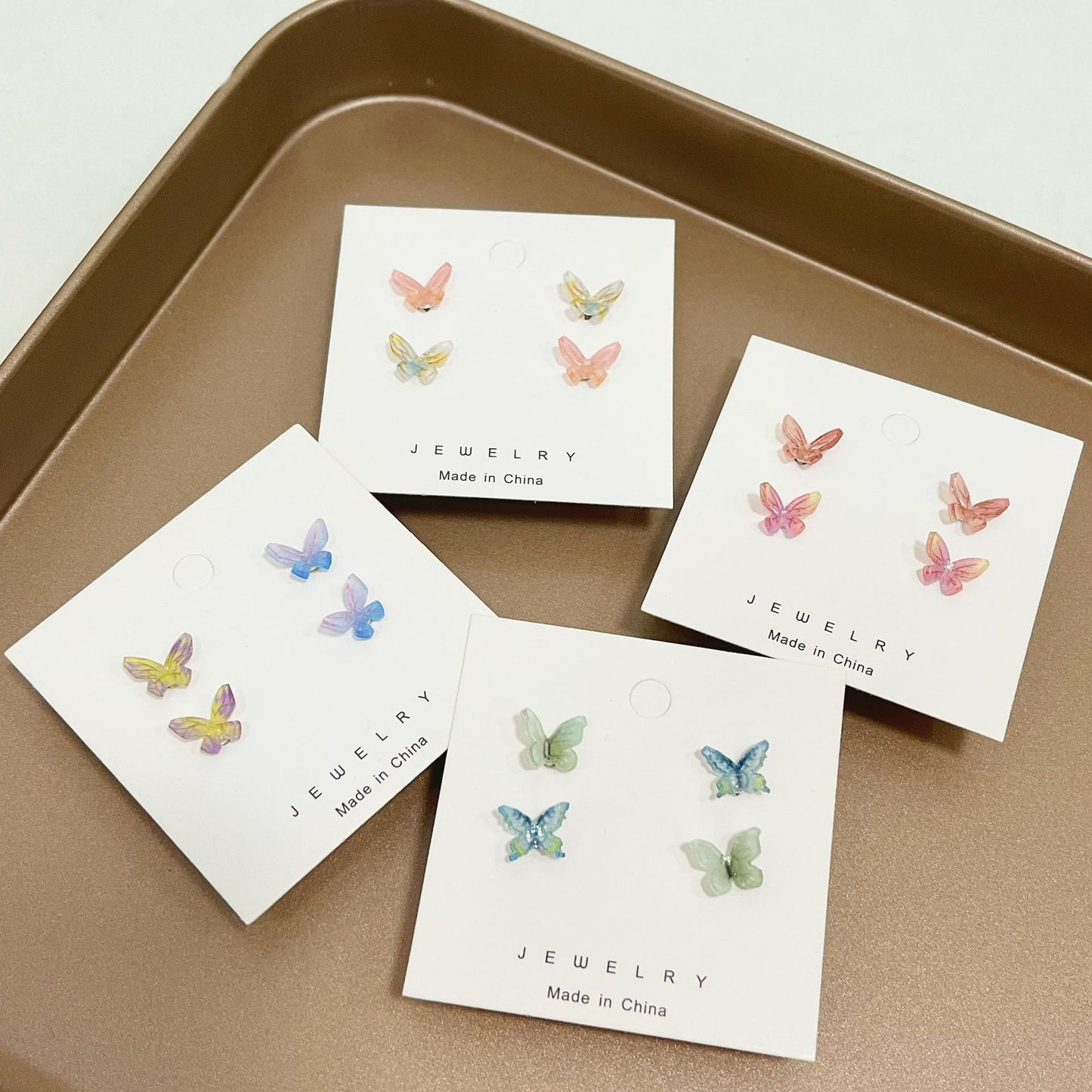 Fairy Three-dimensional Butterfly Suit Sier Small Earrings