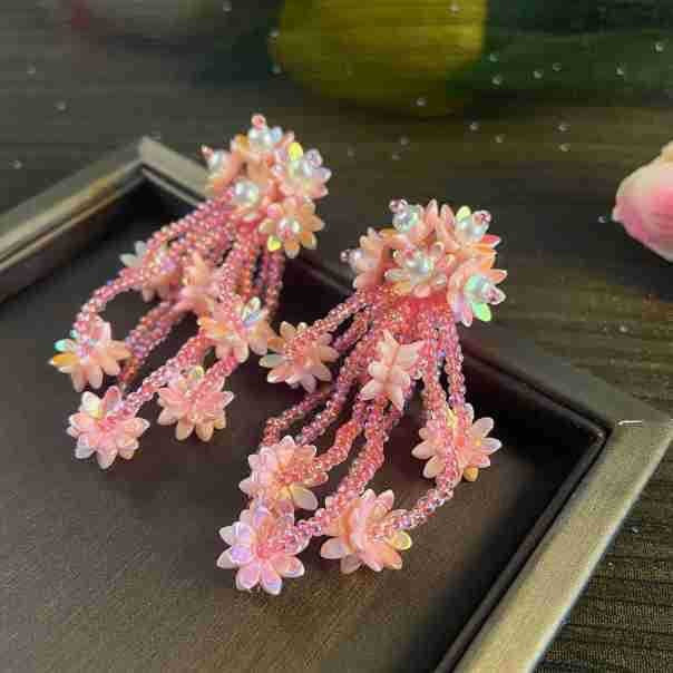 Fashion Zirconia Micro Inlaid Zircon Long Earrings