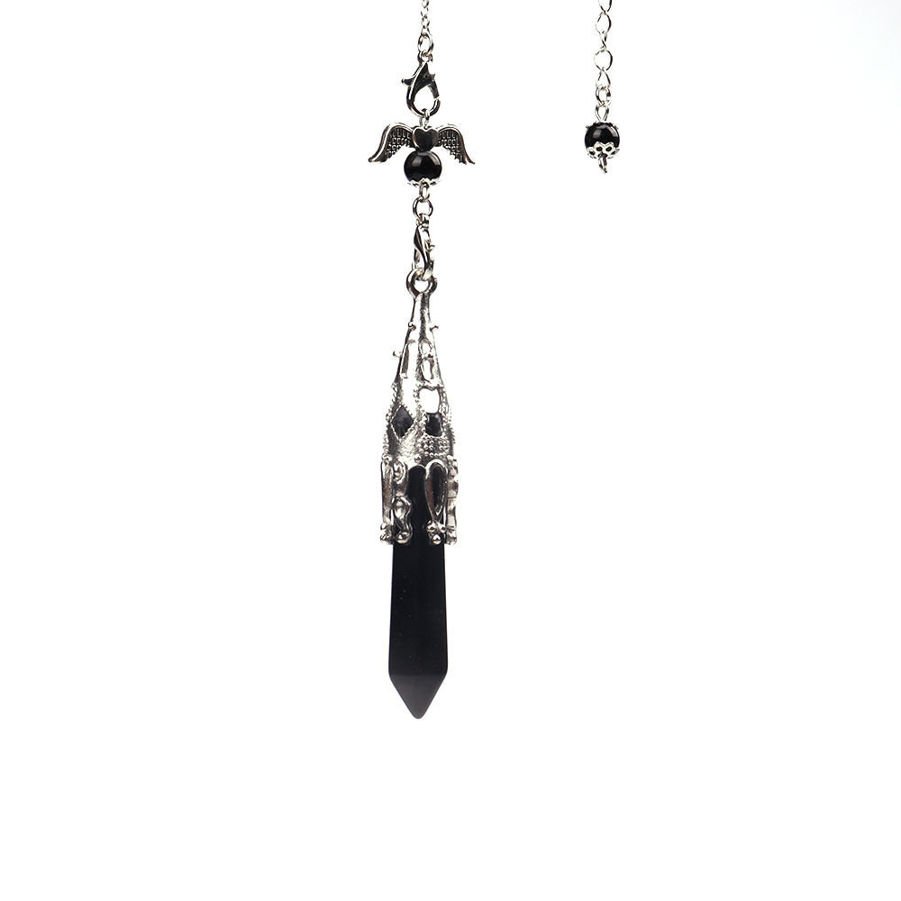 Chain Amethyst Hexagon Prism Natural Stone Crystal Pendants
