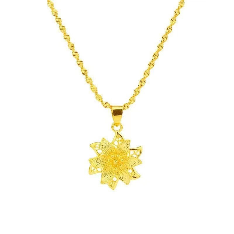 Chain Simple Sand Four Leaves Peach Necklaces