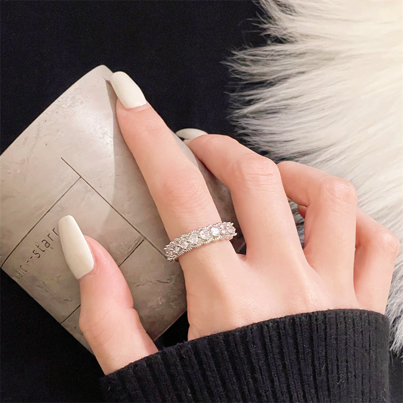 Rhinestone Zircon Light Luxury High-grade Personality Rings