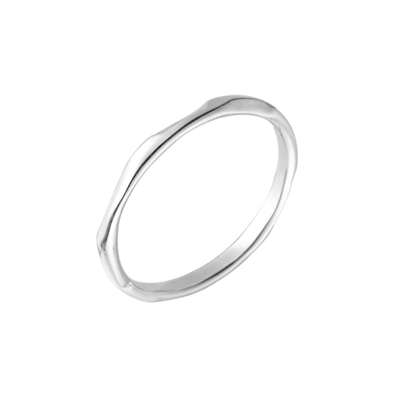 Sterling Sier Glossy Irregular Simple Niche Rings