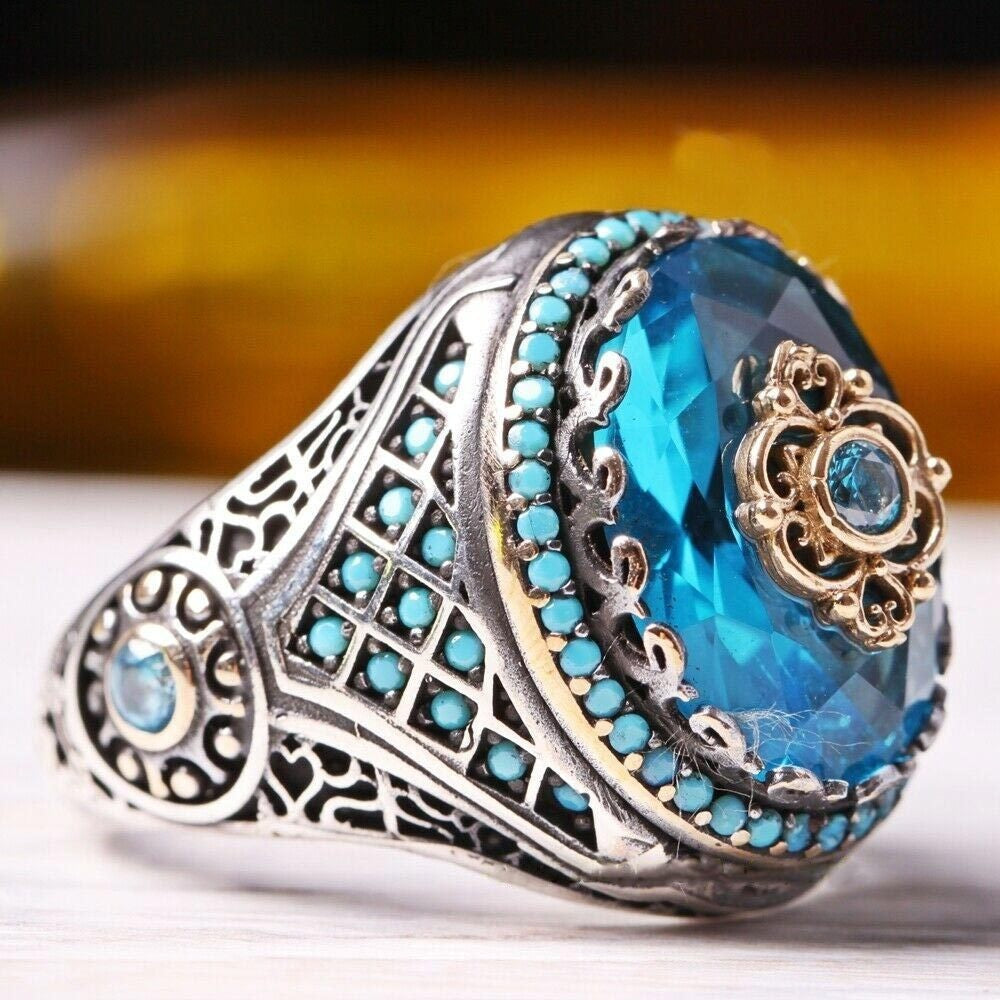 Men's Ornament Geometric Ellipse Black Acrylic Personality Retro Rings