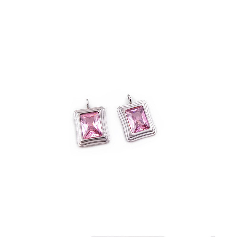Elements Opal Emerald Square Titanium Steel Pendants