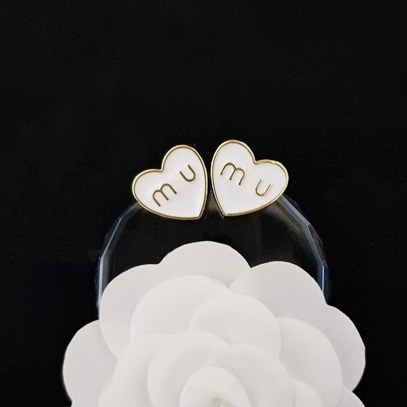 Women's & Men's Quality Collection Trending Rhinestone Letters Sier Earrings