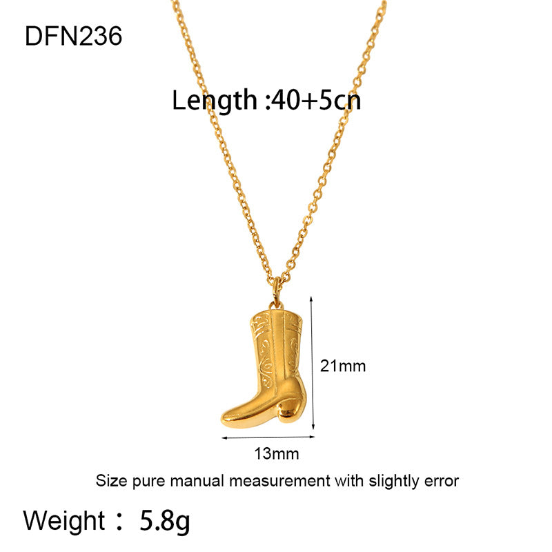 Women's Fashion Style Western Cowboy Boot Plated Pendants