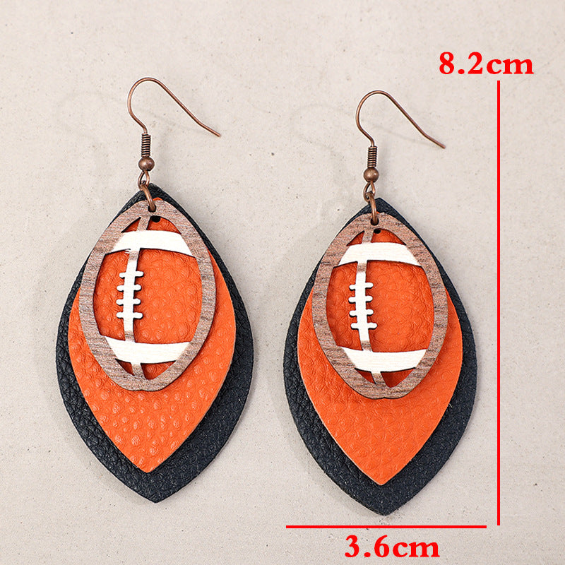 Casual Rugby Sports Vintage Style Retro Earrings