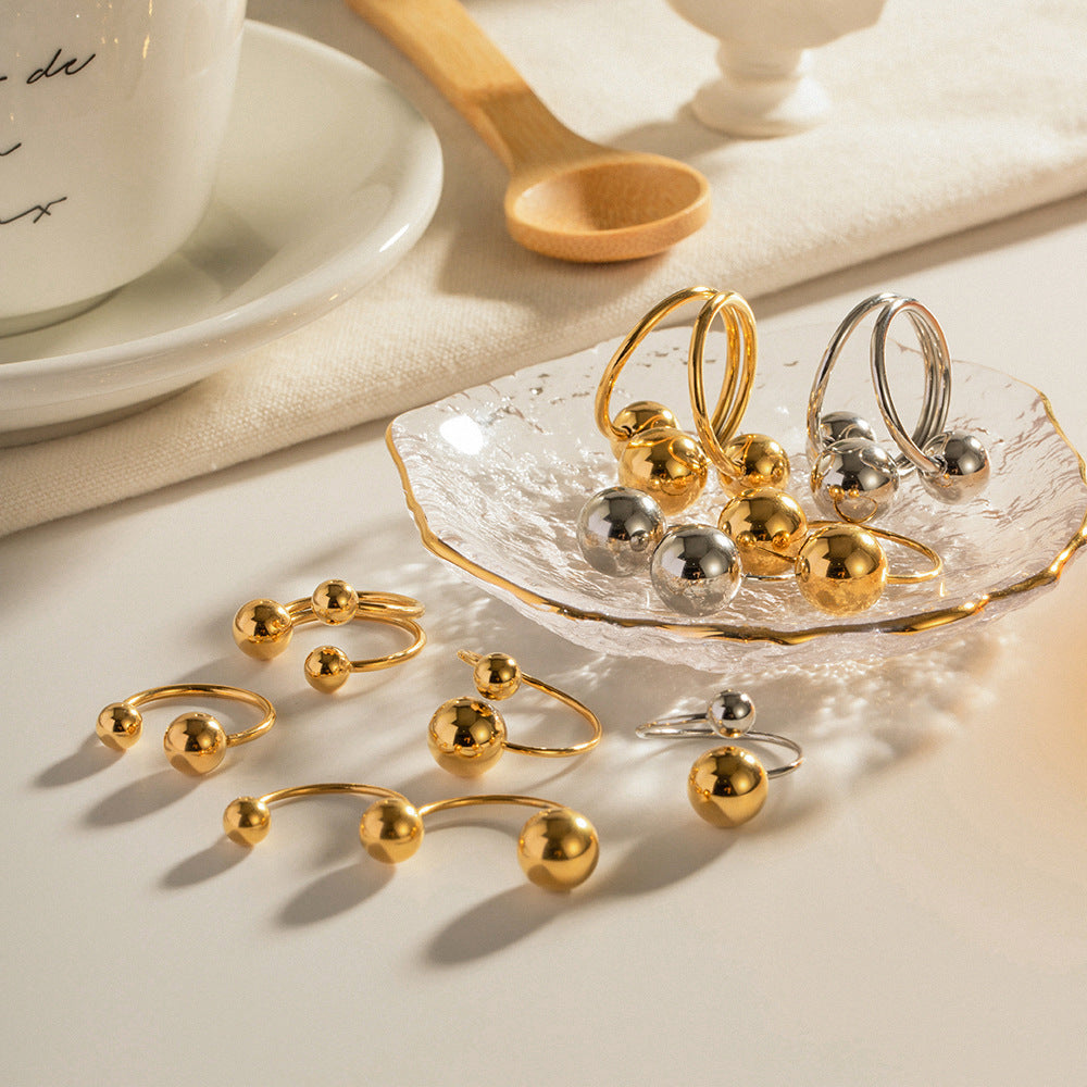 Female Gold Steel Size Ball High Rings