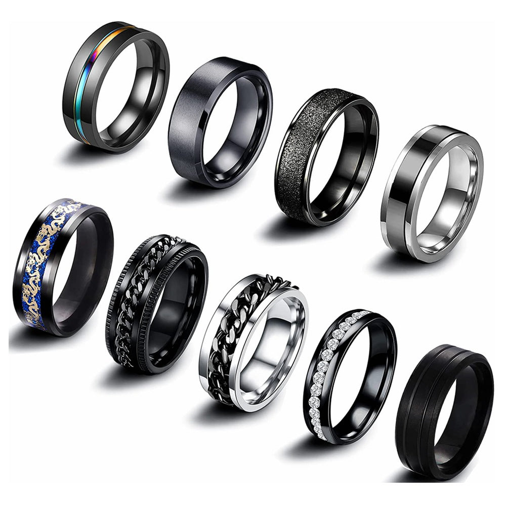 Pieces Suit Rotating Decompression Chain Titanium Rings