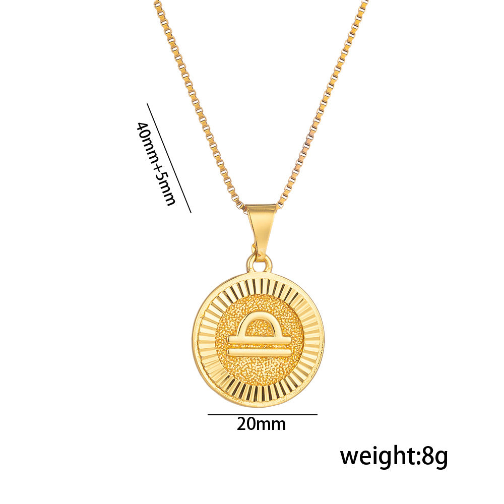 Fashion Twee Constellation Symbol Letter Image Graphic Necklaces