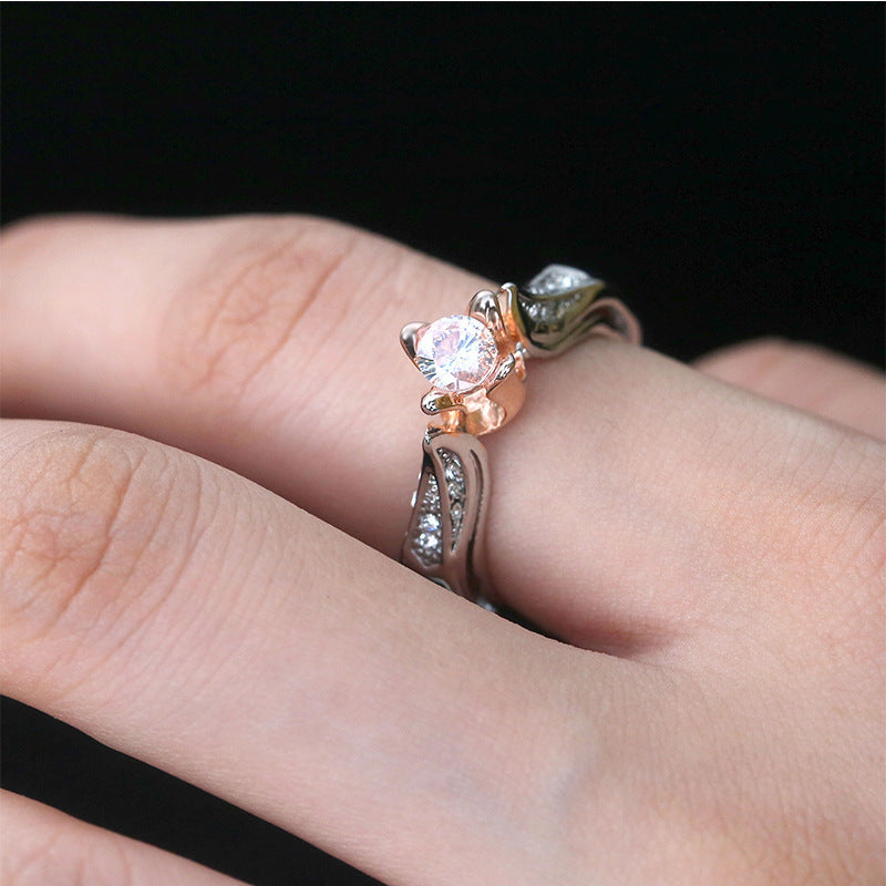 Women's Color Separation Artificial Diamond Party Wedding Rings