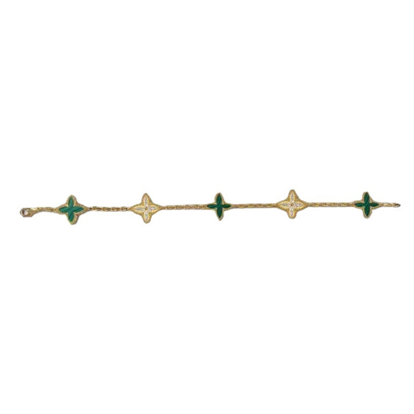 Women's Four-leaf Clover Pork Belly Thick Rose Gold Plated Bracelets