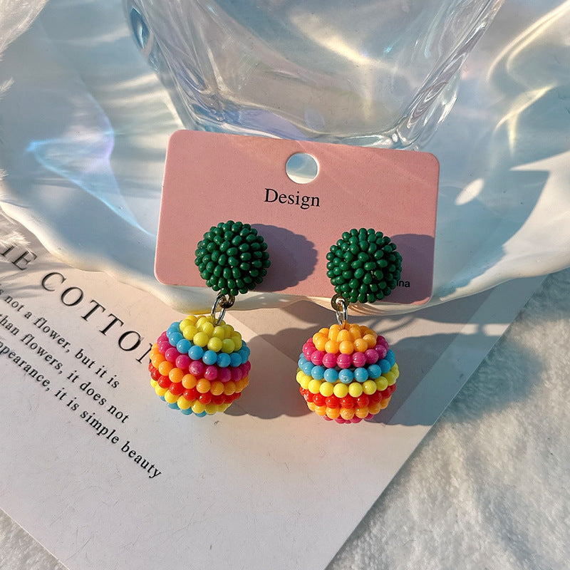 Fashion Design Candy Color Chain Female Dopamine Rings
