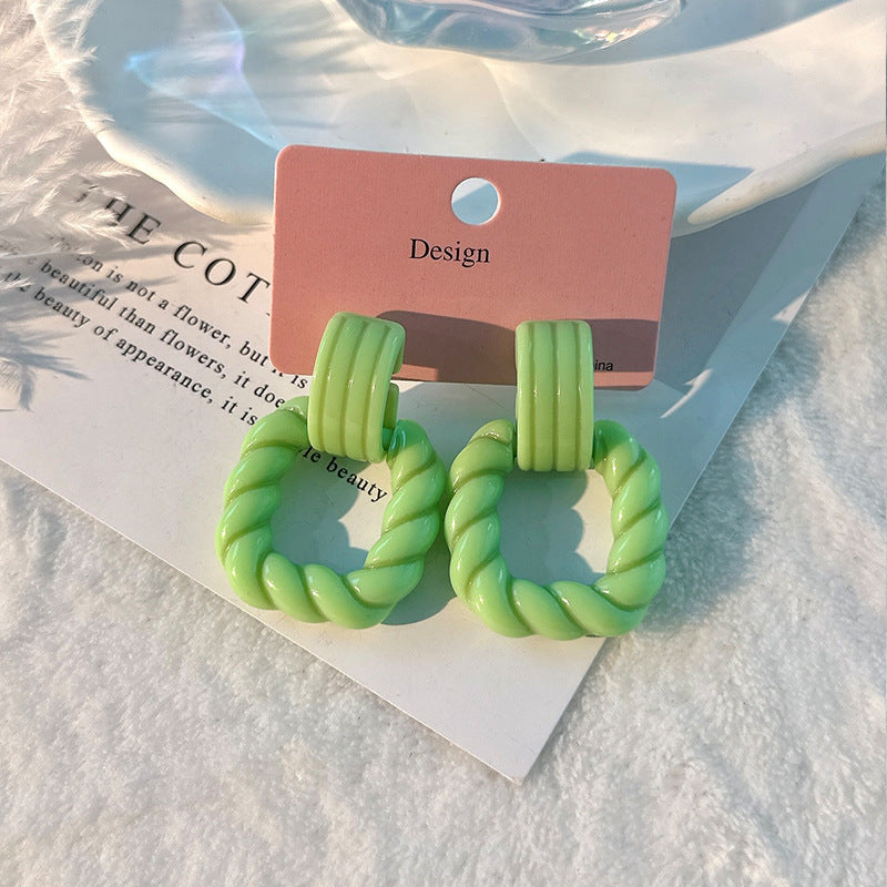 Fashion Design Candy Color Chain Female Dopamine Rings