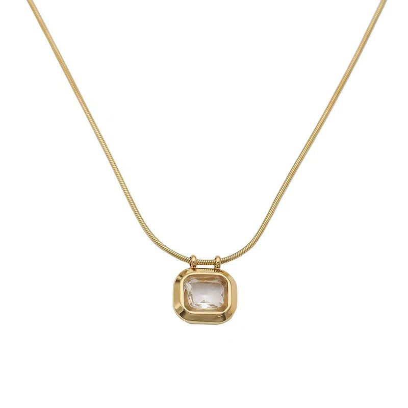 Women's Butterfly Bead Love Plane Rose Letter Square Necklaces