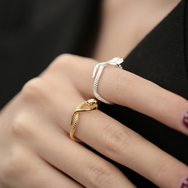 Niche Chinese Ancient Style Golden Snake Rings