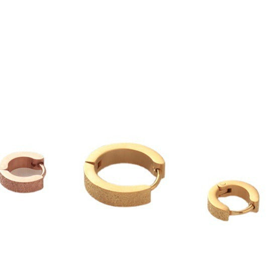 More Sizes Stainless Steel Titanium Flat Earrings