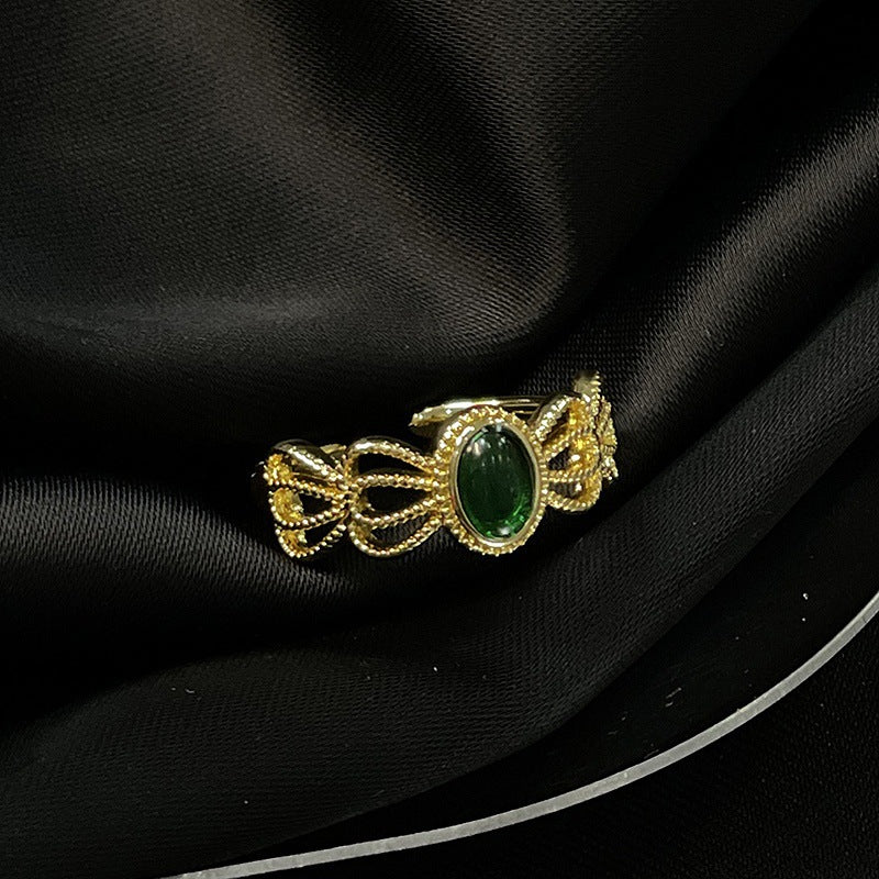 Golden Antique Style Series Cold High Sense French Simplicity Rings