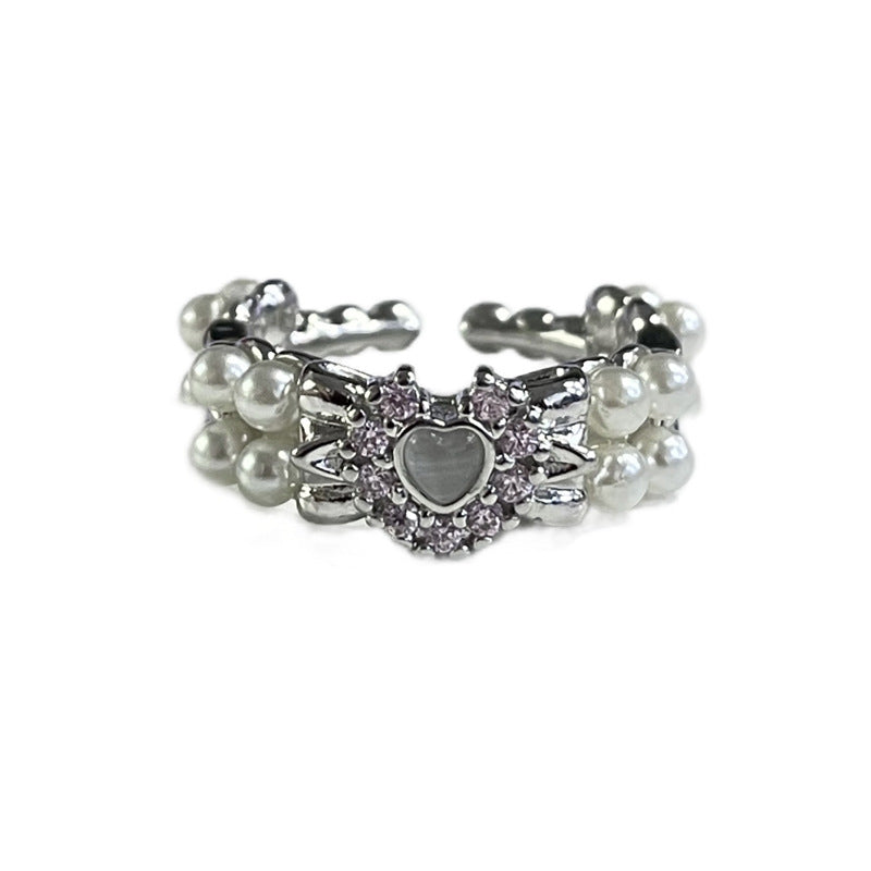 Asterism Simple Opal Stylish Opening Female Niche Design Light Rings