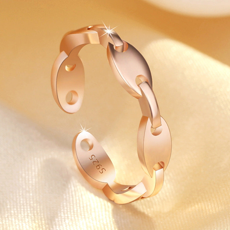 Women's Chain Twist Simple Woven Open Trendy Rings