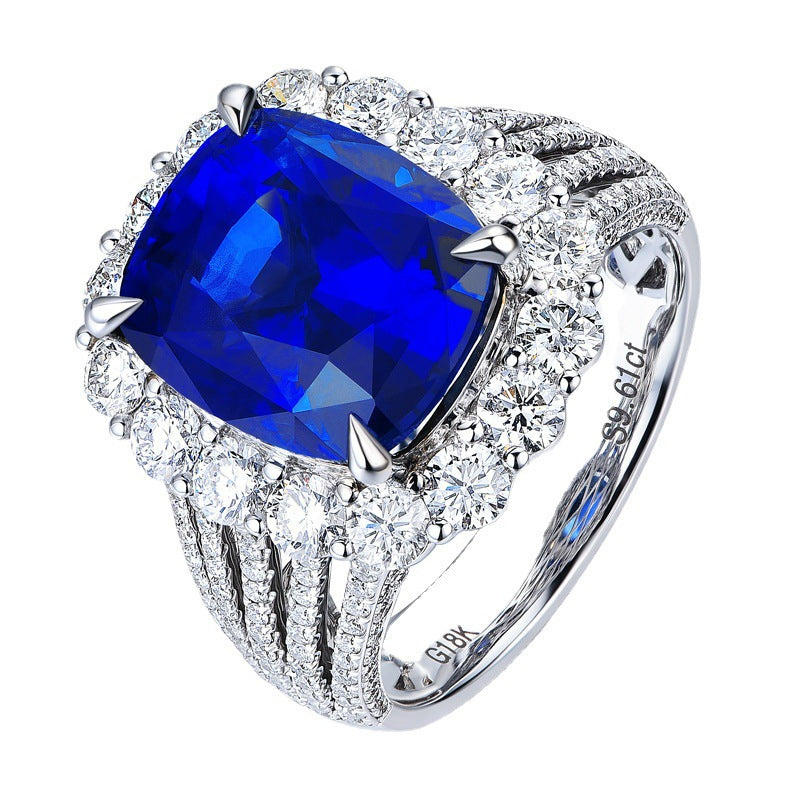 Synthetic Royal Sapphire Female Gold-plated Simulation Rings
