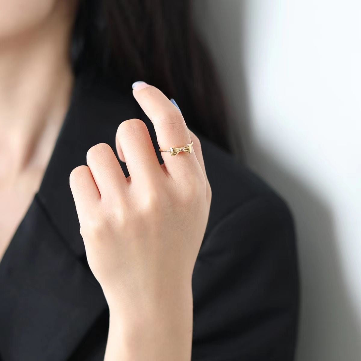 Wen Open Adjustable Bow Little Princess Rings