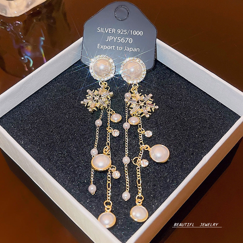 Women's Zircon Tassel High-grade Light Luxury Delicate Earrings