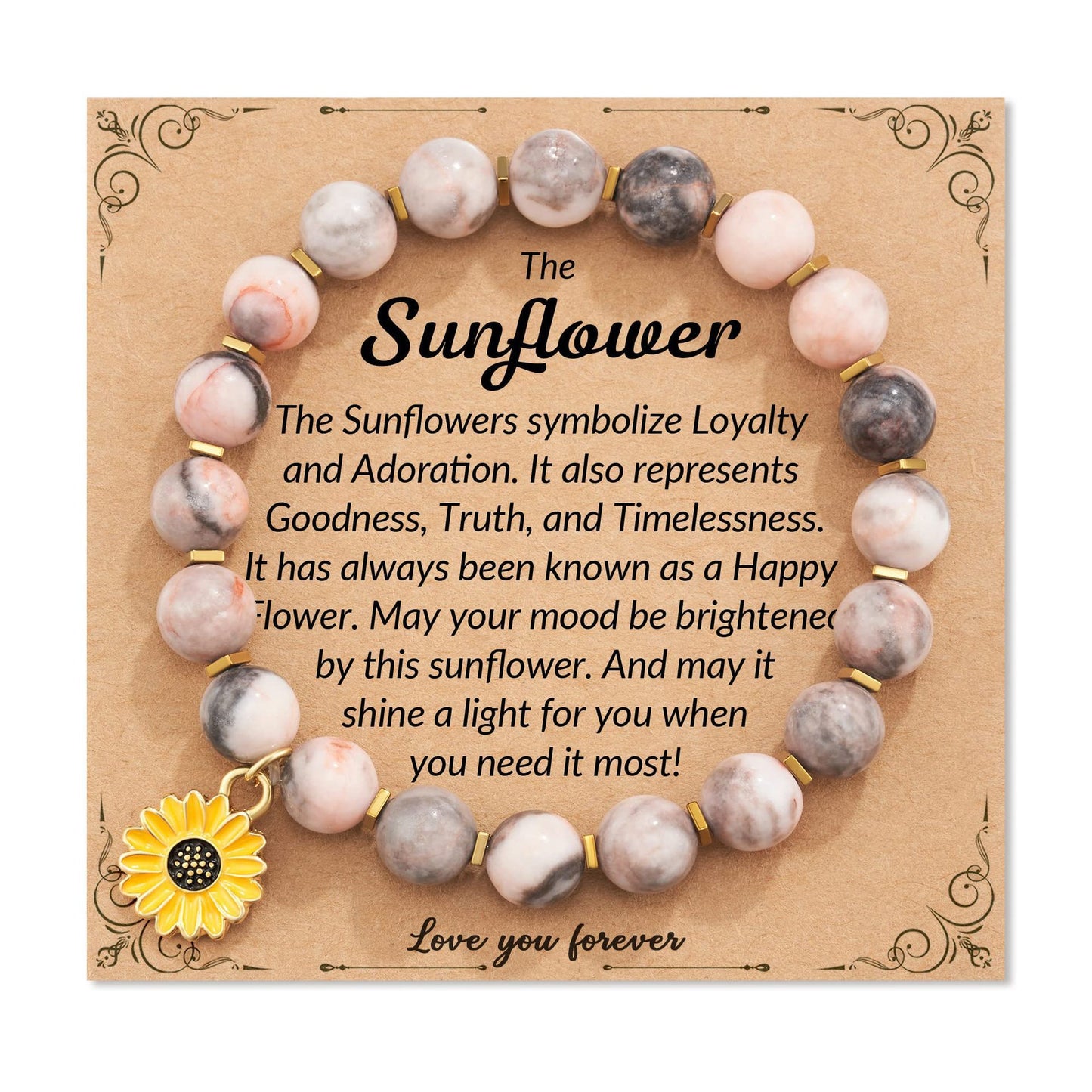 Women's Sunflower Festival Gift Adjustable Turquoise Pink Zebra Braided Bracelets
