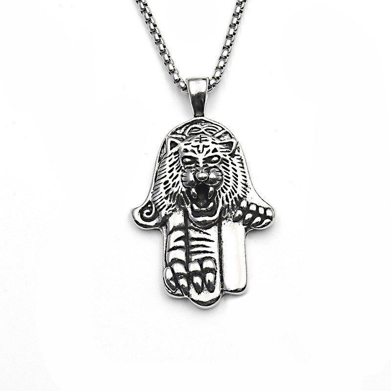 Men's Vintage Cross Ghost Head Titanium Fashion Necklaces