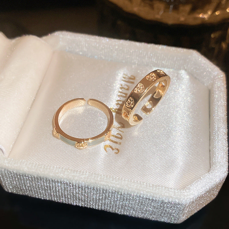 Pearl Zircon Letter Open Special Interest Light Rings