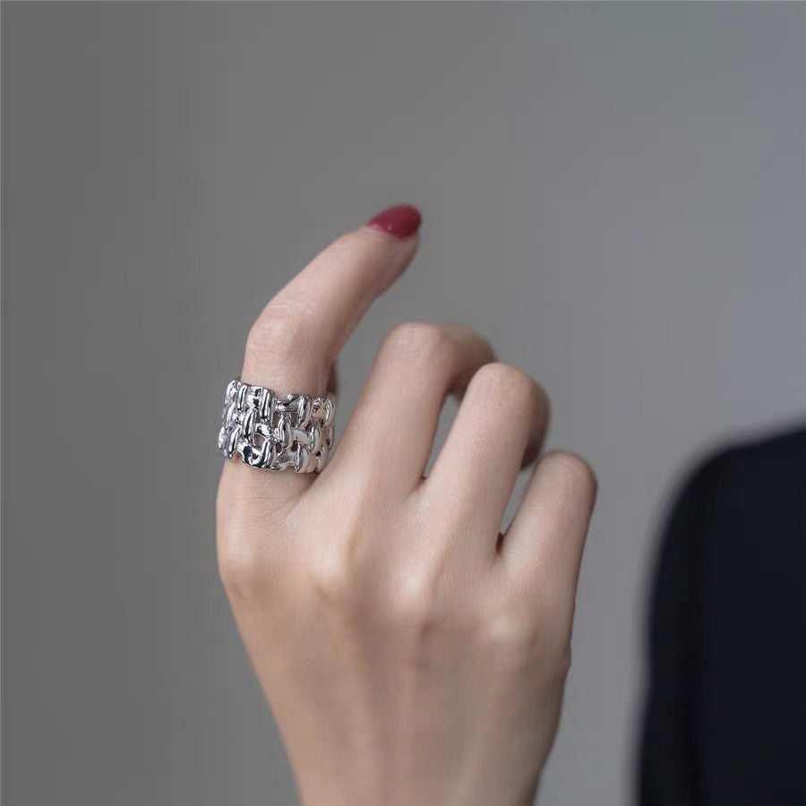Personalized Mesh Index Finger Female Design Rings