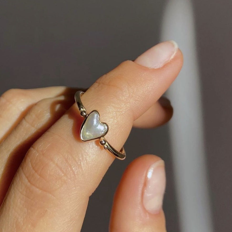 Women's Love Heart-shaped Index Finger Couple Simple Rings