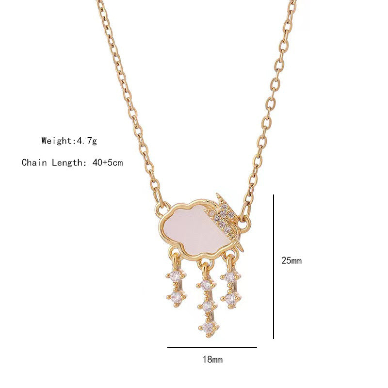 Light Luxury Design Lightning Cloud Raindrop Necklaces