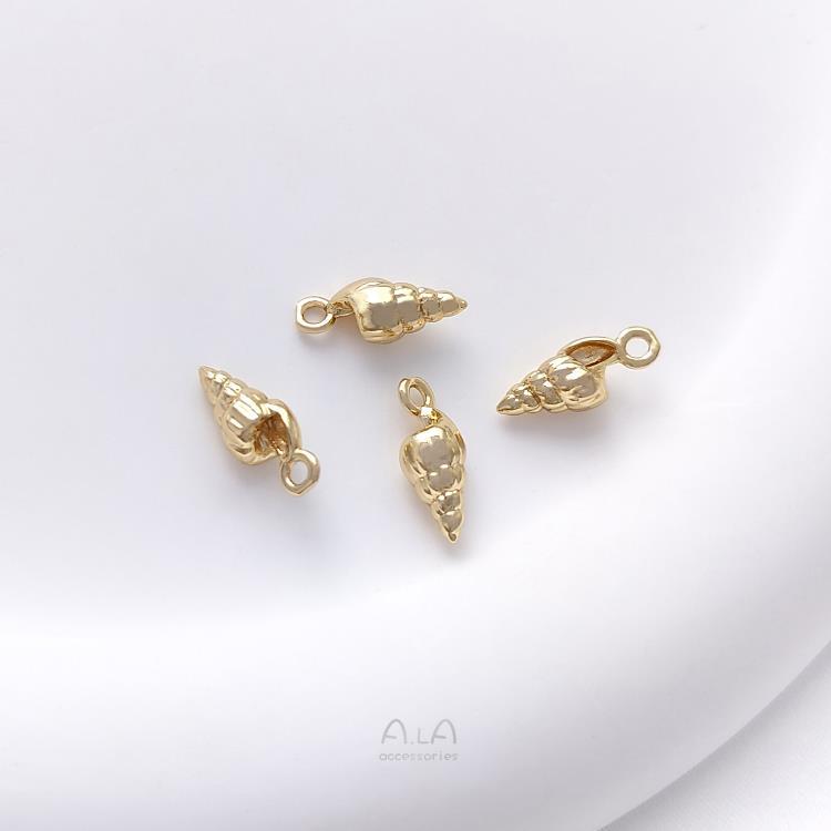 Color Retaining Bag Gold Marine Life Conch Scallop Starfish Pendants