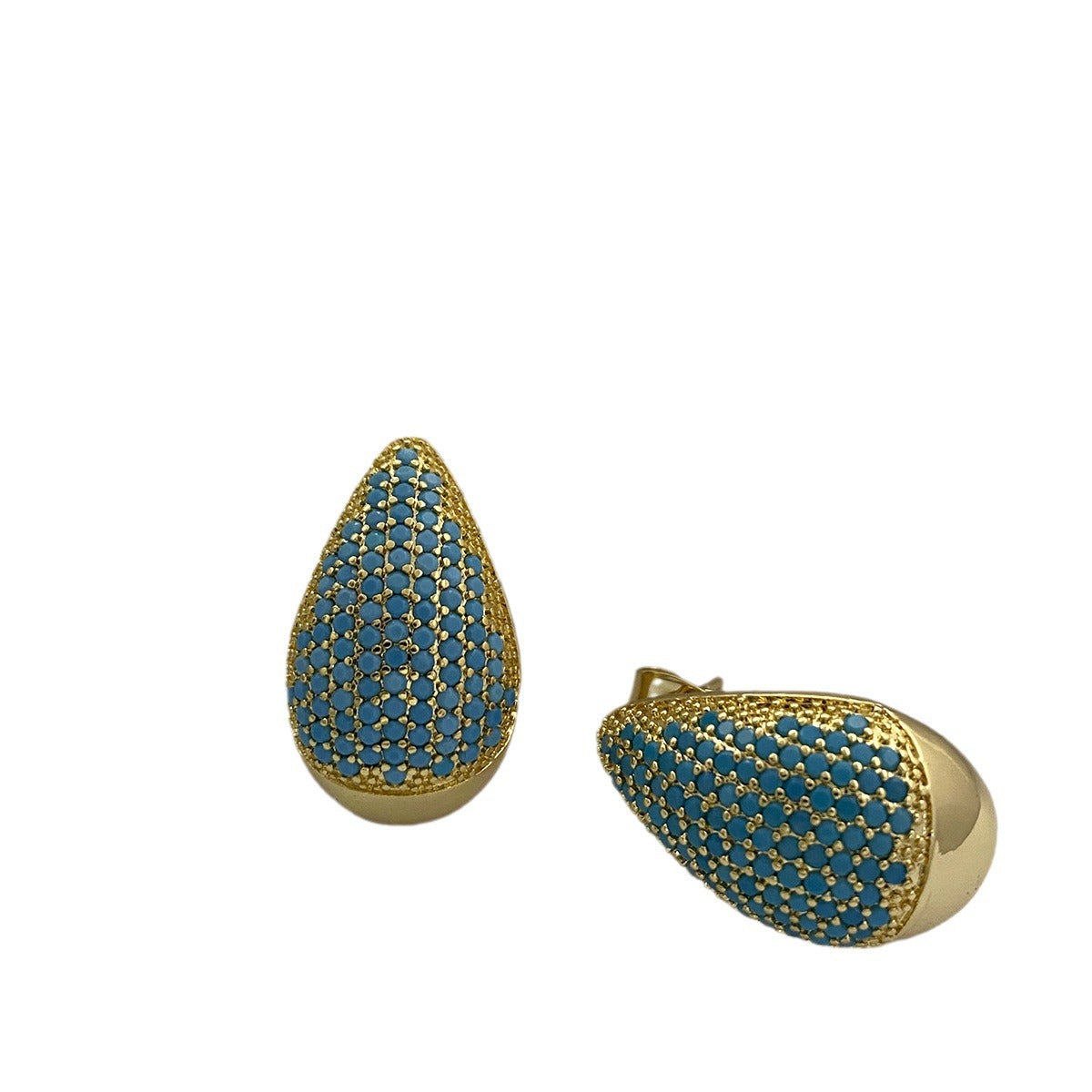Women's Micro Inlaid Zirconium Super Flash Water Drop Ear Light Earrings