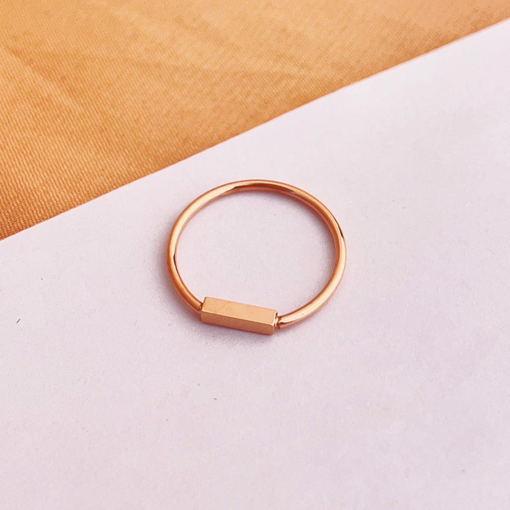 Titanium Steel Rose Gold Plated Index Rings