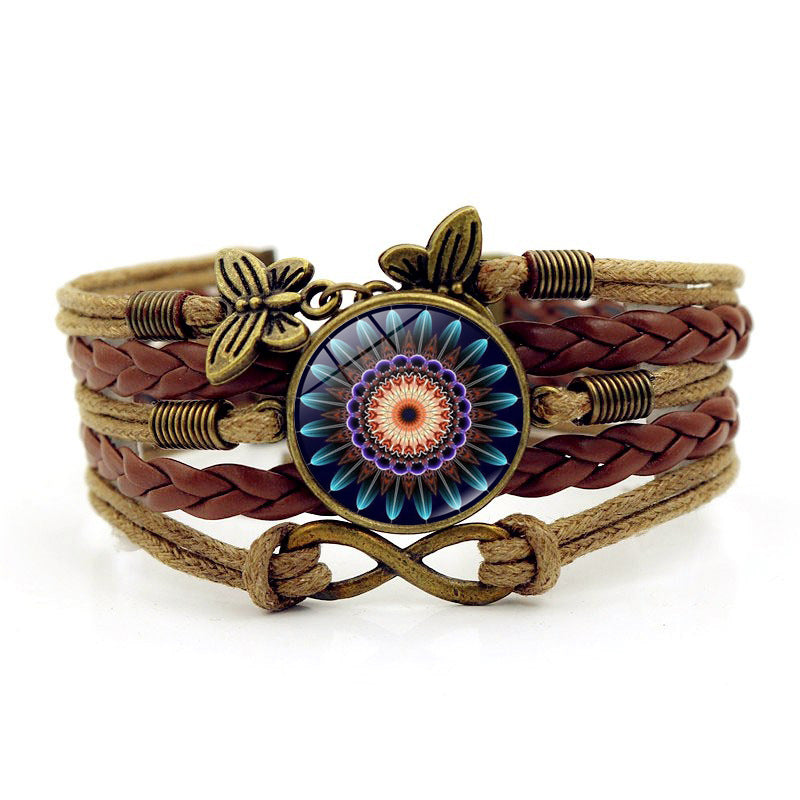 Life Female Butterfly Infinite Symbol Retro Woven Hand Jewelry Bracelets