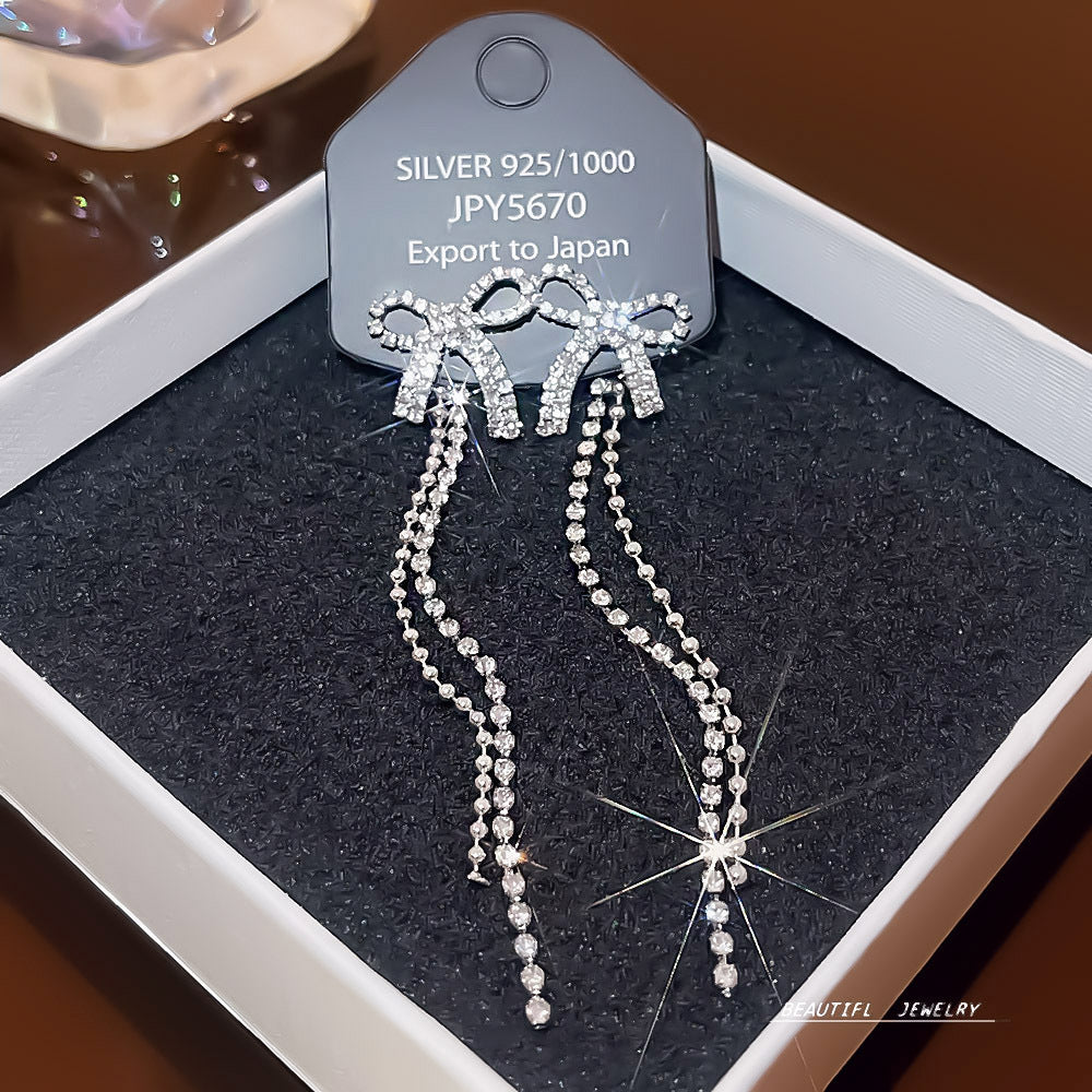 Women's Zircon Tassel High-grade Light Luxury Delicate Earrings
