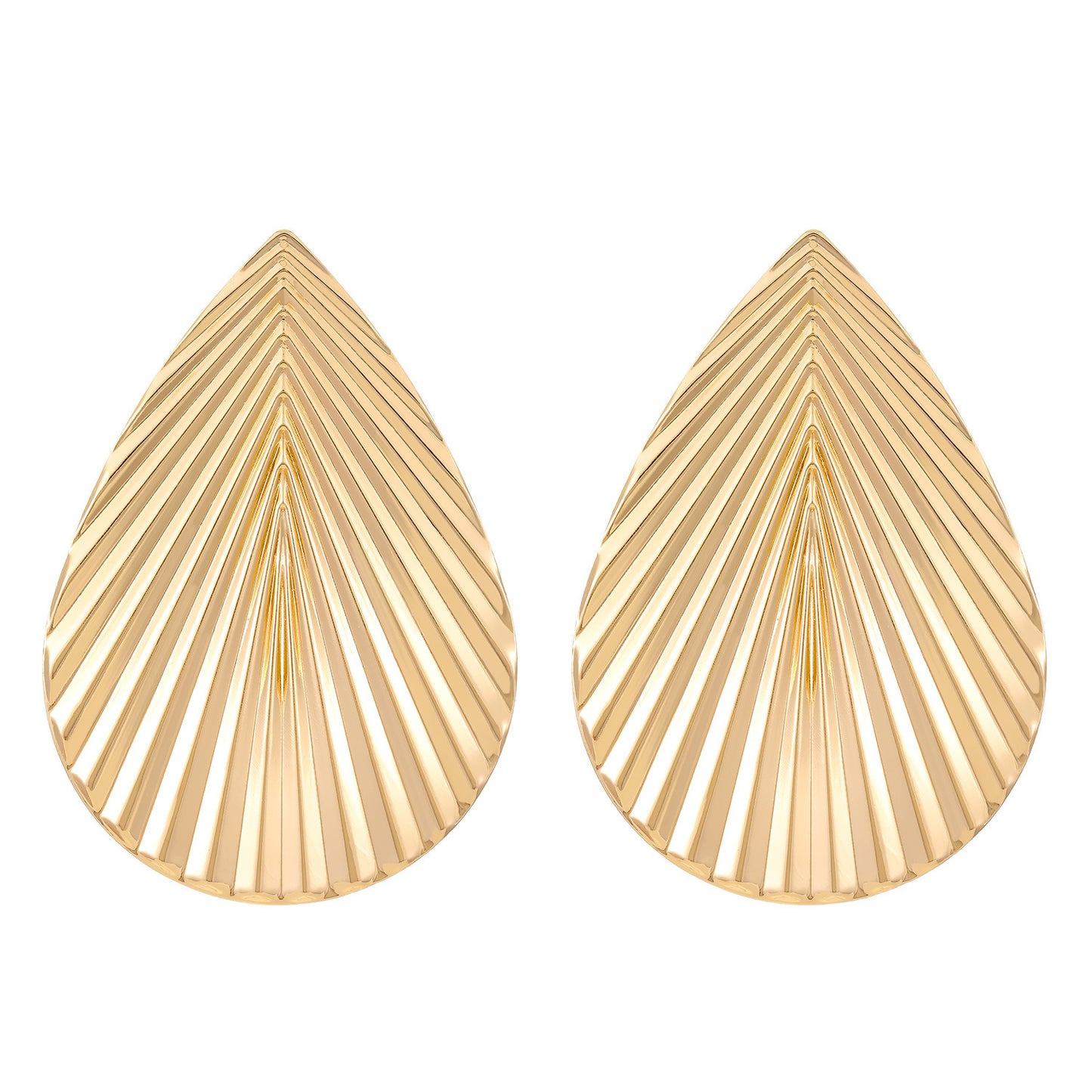 Women's Personalized Texture Fan Leaves Ear High-grade Earrings