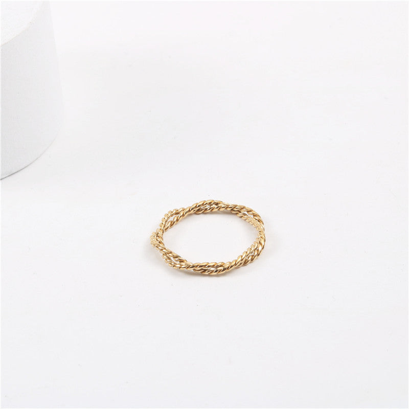 Gold-plated Double-line Twisted Fashion Braided Knuckle Bracelets