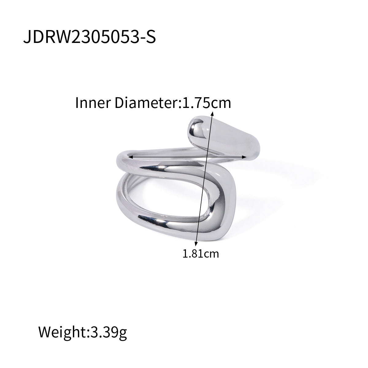 Stainless Steel Exaggerated Open Advanced Sense Rings