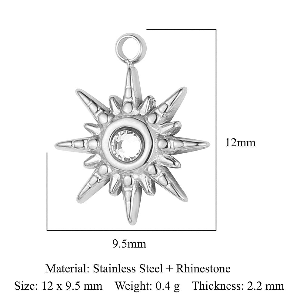 Titanium Steel Sun Ornament Accessories Star Pendants
