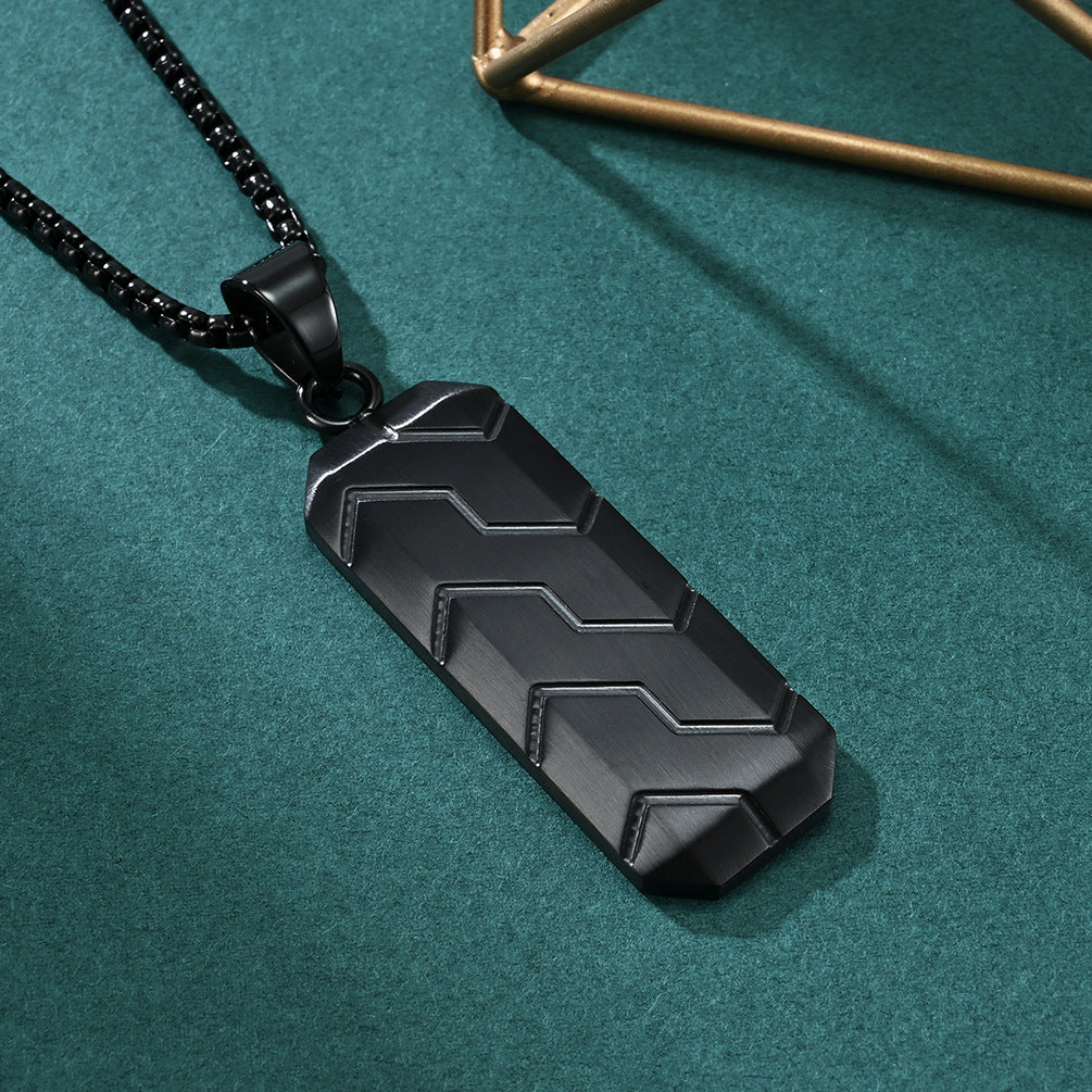 Men's Hexagonal Three-dimensional Bevel Tire Pattern Hip Necklaces