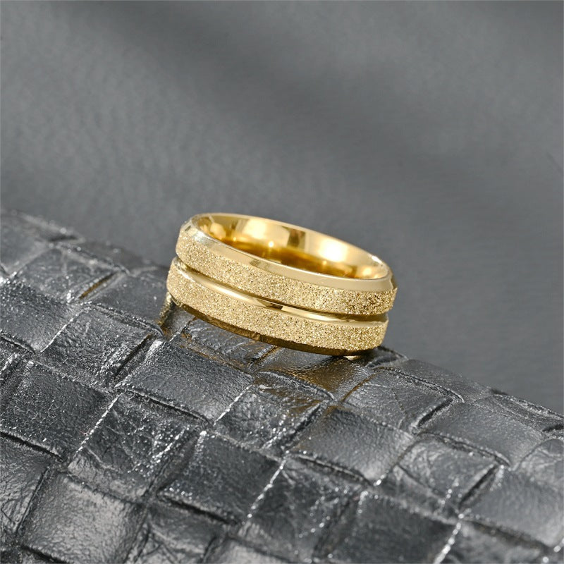 Titanium Steel Frosted Couple Classic Fashion Valentine's Day Rings